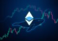 Ethereum logo over a trading chart with a whale silhouette