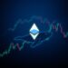 Ethereum logo over a trading chart with a whale silhouette
