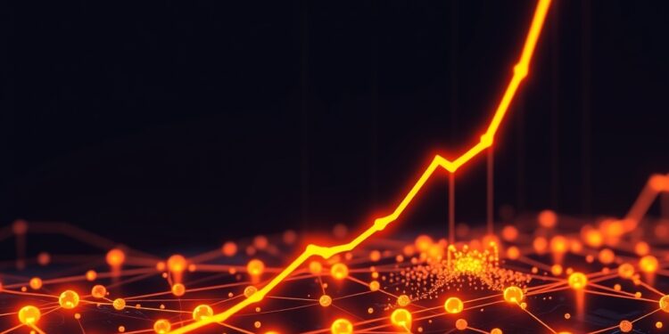 Bitcoin on-chain network activity rising as price lags, data visualization