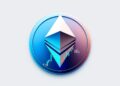 Ethereum logo over a candlestick chart highlighting key support and resistance levels