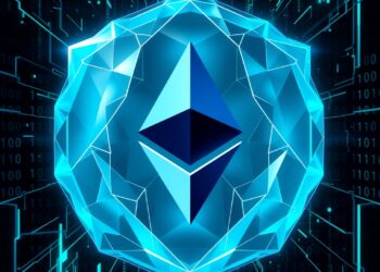 Ethereum logo protected by a quantum-resistant cryptographic shield