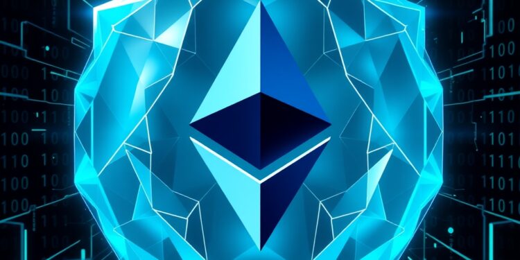 Ethereum logo protected by a quantum-resistant cryptographic shield
