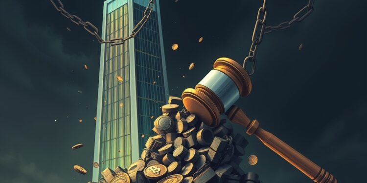 Crypto regulation and enforcement concept illustration