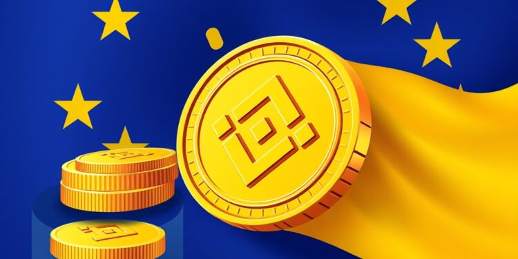 Binance and EU flag representing MiCA crypto licensing and ECB influence