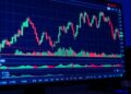 Bitcoin candlestick chart analysis on a crypto exchange trading screen