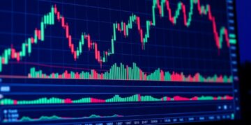 Bitcoin candlestick chart analysis on a crypto exchange trading screen