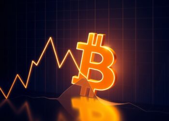 Bitcoin symbol beside a cooling inflation chart representing softer PCE data