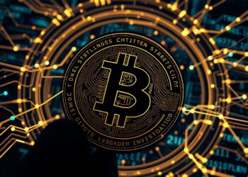 Blockchain forensics investigation concept with digital transaction trail