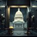 Bitcoin locked in a vault beside the US Capitol and legal scales