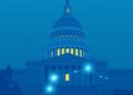 US Capitol with digital asset network nodes representing CLARITY Act crypto market structure legislation