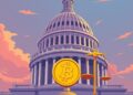 US Capitol with crypto regulation and CLARITY Act theme