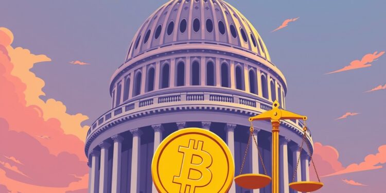 US Capitol with crypto regulation and CLARITY Act theme