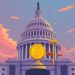 US Capitol with crypto regulation and CLARITY Act theme