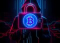 Cybersecurity illustration of a cryptocurrency wallet under malware attack