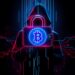 Cybersecurity illustration of a cryptocurrency wallet under malware attack