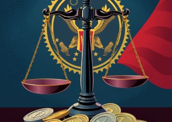 US DOJ crypto scam forfeiture enforcement concept illustration