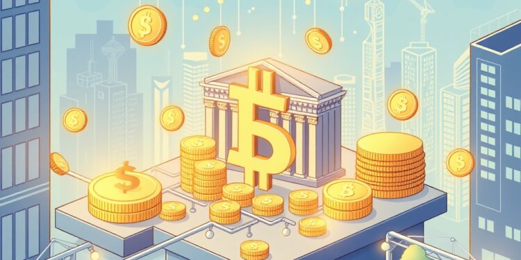 Institutional tokenization of real-world assets on blockchain concept