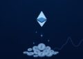 Ethereum logo rising above other crypto coins signaling rising ETH market dominance