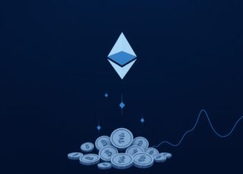 Ethereum logo rising above other crypto coins signaling rising ETH market dominance
