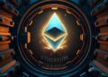 Ethereum staking concept with ETH locked in a vault