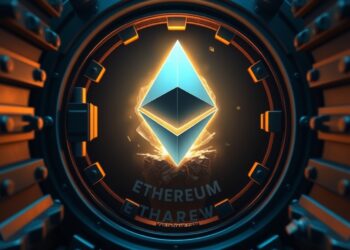 Ethereum staking concept with ETH locked in a vault
