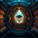 Ethereum staking concept with ETH locked in a vault