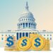 Digital dollar stablecoins with US Capitol building representing GENIUS Act regulation