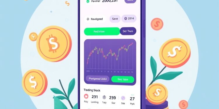 Digital trading app showing cryptocurrency and tokenized stocks brokerage