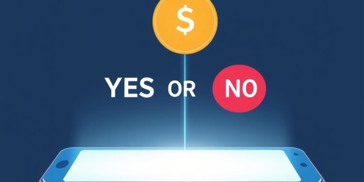 Prediction market concept with S&P 500 yes or no binary bet on a brokerage app