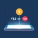 Prediction market concept with S&P 500 yes or no binary bet on a brokerage app