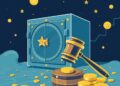 SEC regulation of DeFi vaults and onchain lending concept illustration