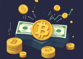 Conceptual illustration of a Bitcoin treasury preferred stock trading below its stated value