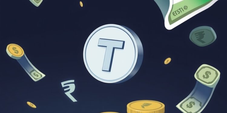 Tether USDT stablecoin premium against the Indian rupee