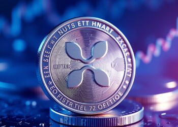 Ripple XRP coin with a rising ETF inflow chart