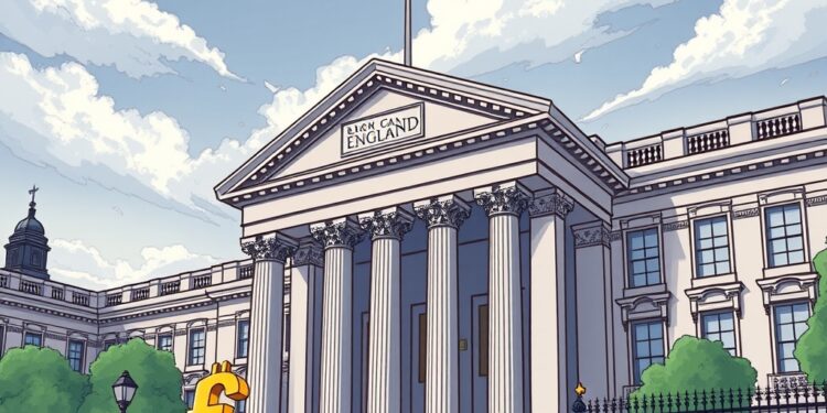 Bank of England building with stablecoin and digital payments innovation