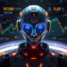 Futuristic representation of AI agents trading on a crypto exchange interface