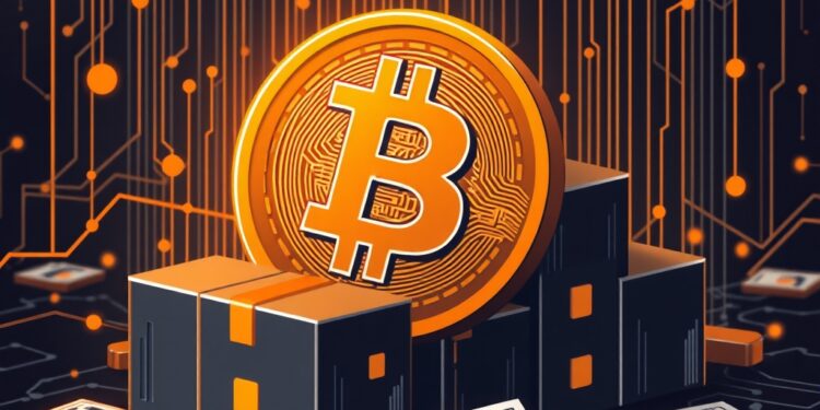 Bitcoin mining blocks with uneven transaction fees illustrating a network security concept