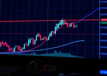 Bitcoin candlestick chart showing a weekend price gap on a trading screen