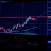 Bitcoin candlestick chart showing a weekend price gap on a trading screen