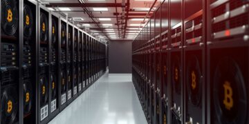 Bitcoin mining data center with ASIC miners