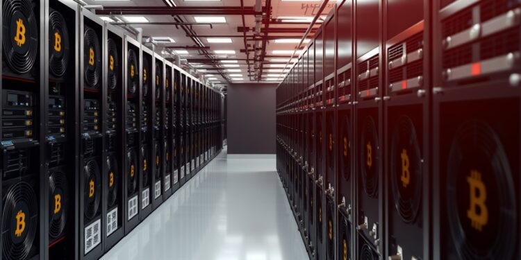 Bitcoin mining data center with ASIC miners