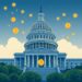 US Capitol building illustration representing the CLARITY Act crypto market structure bill in the Senate