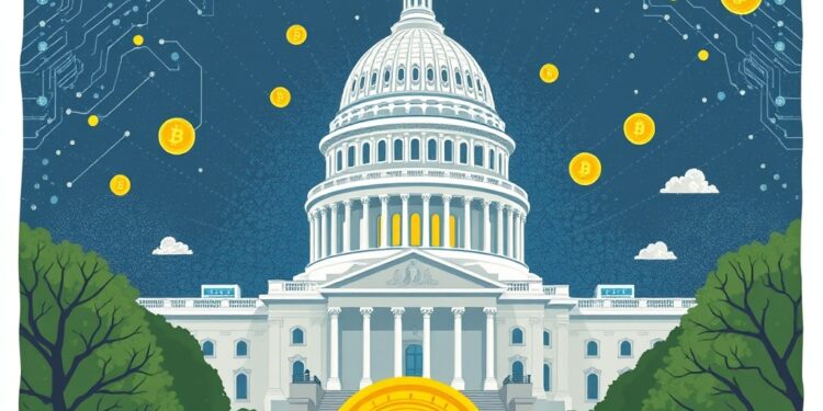 US Capitol and digital asset regulation illustration for the CLARITY Act Senate vote