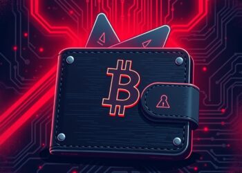 Bitcoin hardware wallet with security breach warning representing the Coldcard exploit