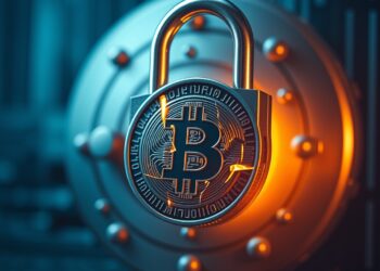 Cracked padlock over a Bitcoin cold storage vault representing the Coldcard wallet firmware bug