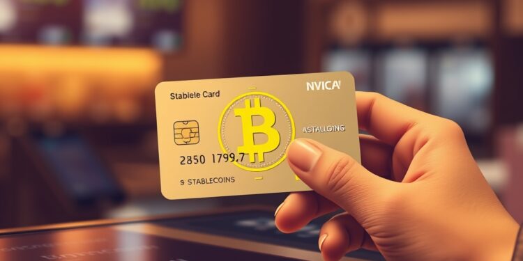 Crypto payment card powered by stablecoins at a point of sale
