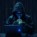 Illustration of a cybersecurity breach with stolen cryptocurrency flowing across a dark network