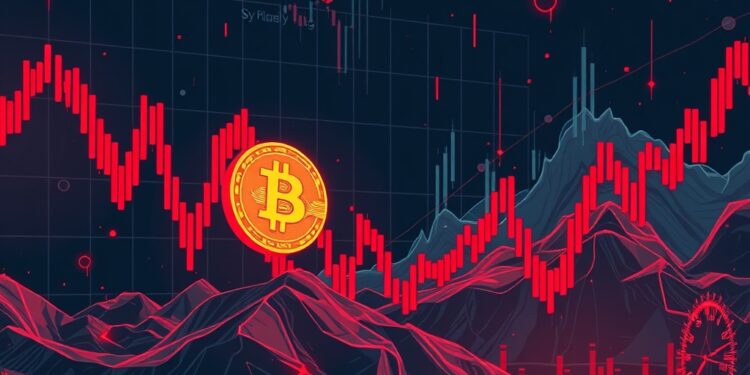 Red trading charts representing crypto liquidations and a market data transparency gap