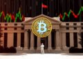Bitcoin and Federal Reserve interest rate macro market illustration