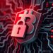 Blockchain network security breach with offline validator nodes and red alert signals